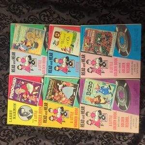 6 Classic Read & Hear Books & Records (Little Wonder Book & Little Golden Book)